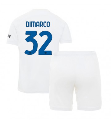 Inter Milan Federico Dimarco #32 Bortaställ Barn 2023-24 Kortärmad (+ Korta byxor)